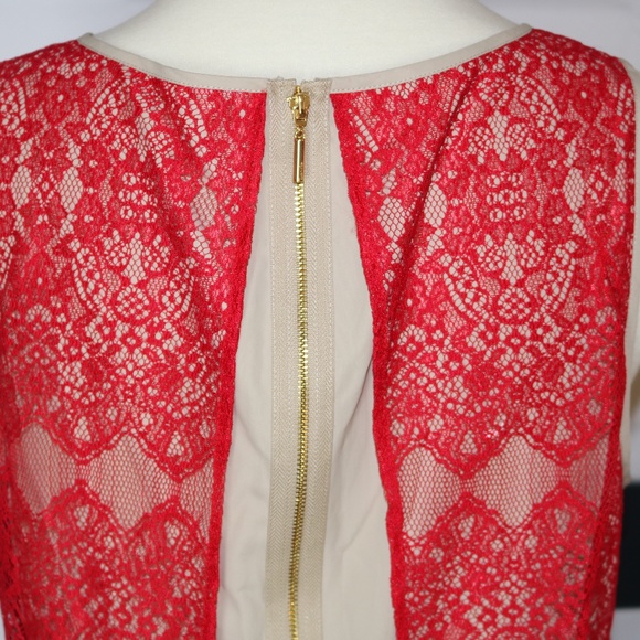 NWT KENSIE Red Layered Lace Dress - Picture 4 of 6